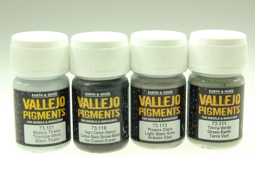 Vallejo 73193 Pigment-Set Ruß und Asche / 4 x 30 ml