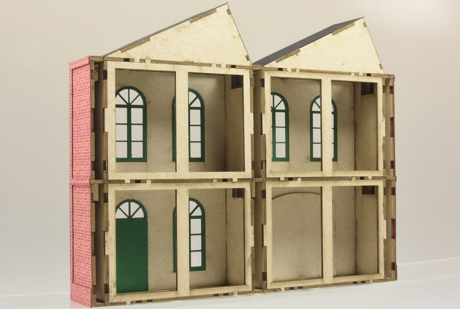 Spur H0 te-miniatur 2422 Bausatz Fabrikrelief-Gebäude zweistöckig 2 Module