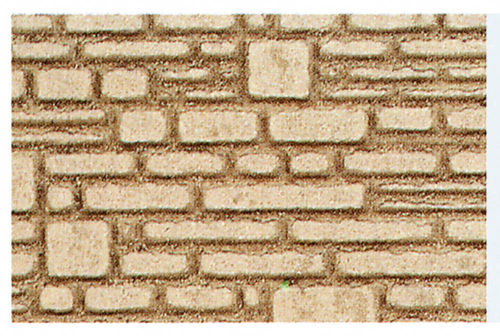 Heki 70012 behauene Natursteinmauer H0/TT, 28x14 cm, 2 Stück